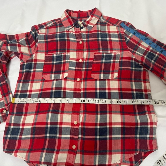 Universal Thread Red Blue Checkered Plaid Button Up Shirt Size XS - Picture 14 of 17